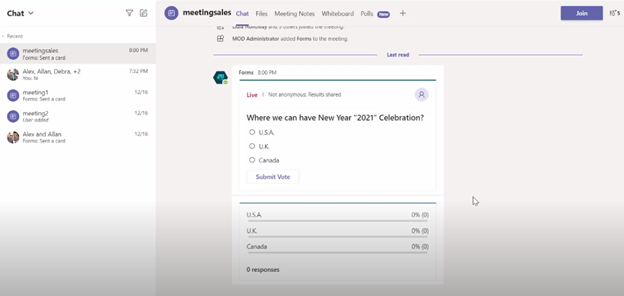 can you pre create polls in microsoft teams