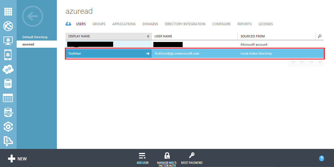 Azure Active Directory Users
creation