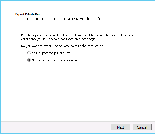 Export CER private
key