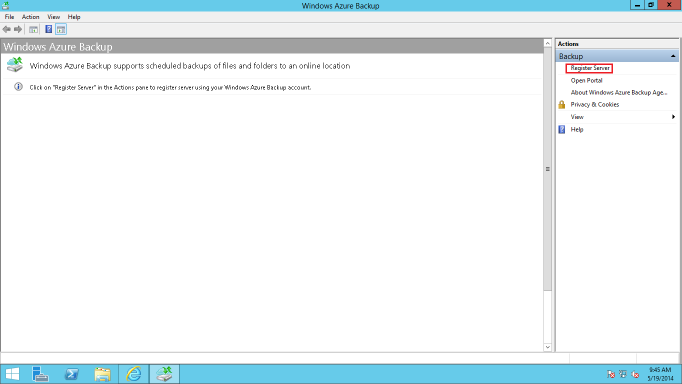 Register Server1 in Backup
Vault