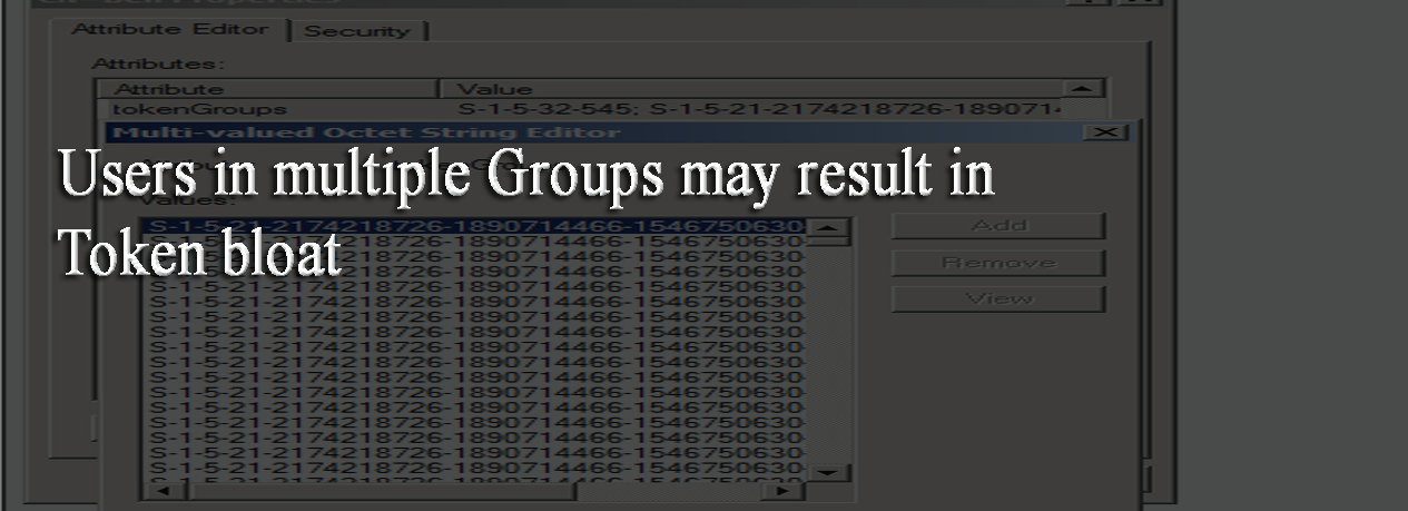 Users in multiple groups may result in token bloat