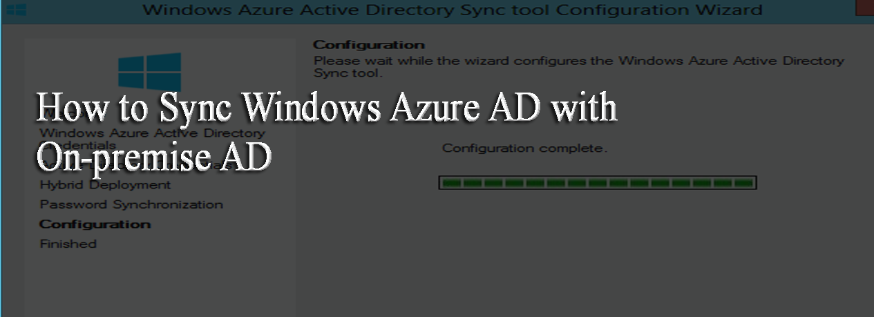 How to Sync Azure AD with On Premise AD?